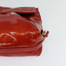 BVLGARI Shoulder Bag Enamel Red Gold Auth 124694-11