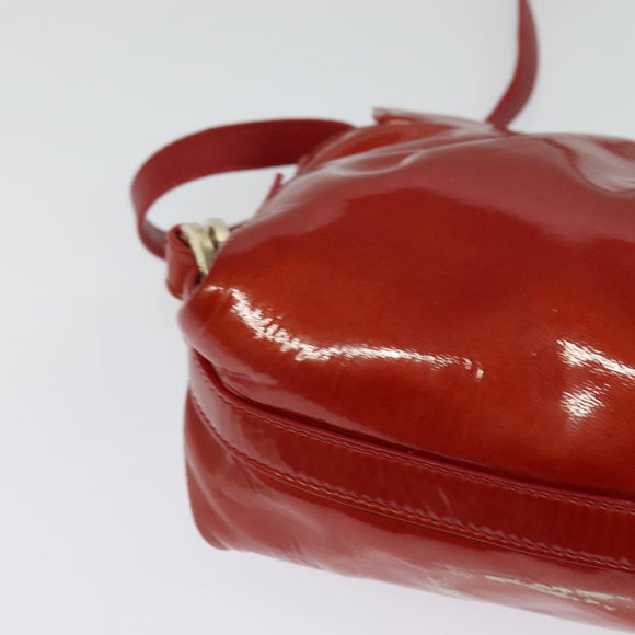 BVLGARI Shoulder Bag Enamel Red Gold Auth 124694