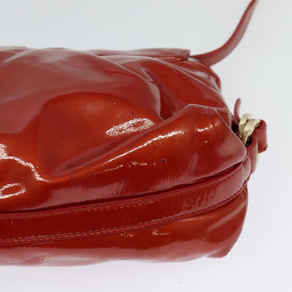 BVLGARI Shoulder Bag Enamel Red Gold Auth 124694