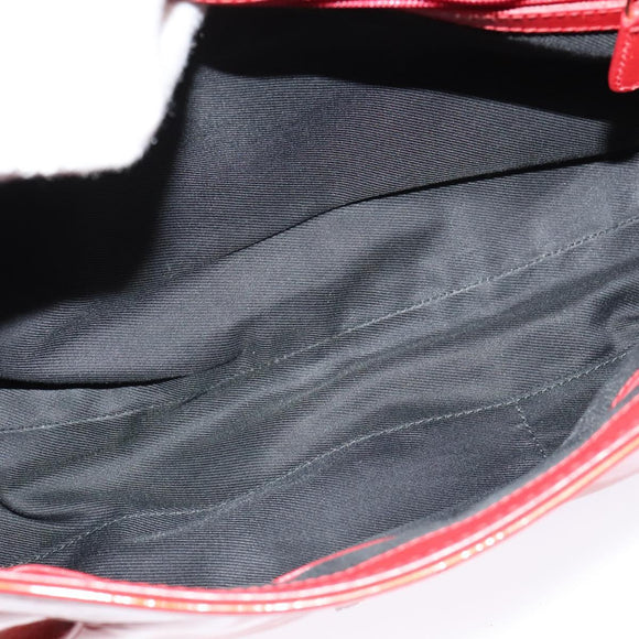 BVLGARI Shoulder Bag Enamel Red Gold Auth 124694