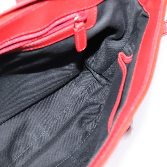 BVLGARI Shoulder Bag Enamel Red Gold Auth 124694