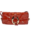 BVLGARI Shoulder Bag Enamel Red Gold Auth 124694-2