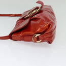 BVLGARI Shoulder Bag Enamel Red Gold Auth 124694-4
