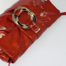 BVLGARI Shoulder Bag Enamel Red Gold Auth 124694-6