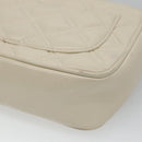 GIVENCHY Chain Shoulder Bag Leather White Gold Auth 124695A-9