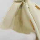 GIVENCHY Chain Shoulder Bag Leather White Gold Auth 124695-18