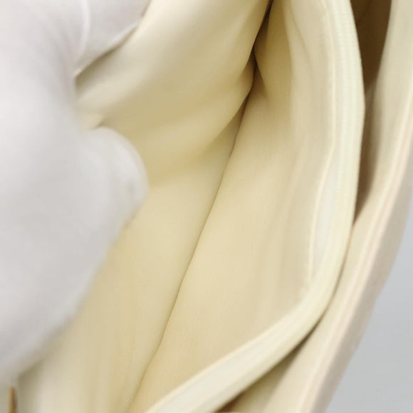 GIVENCHY Chain Shoulder Bag Leather White Gold Auth 124695A