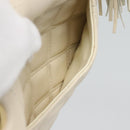 GIVENCHY Chain Shoulder Bag Leather White Gold Auth 124695-21