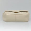 GIVENCHY Chain Shoulder Bag Leather White Gold Auth 124695A-5