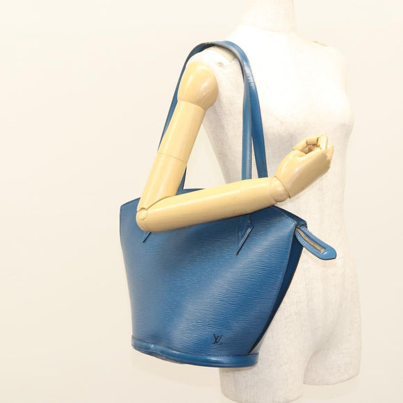 LOUIS VUITTON Epi Saint Jacques Shopping Shoulder Bag Blue M52275 LV Auth 124728