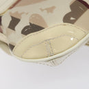 BURBERRY Shoulder Bag PVC Canvas Beige Silver Auth 124738-16