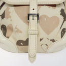 BURBERRY Shoulder Bag PVC Canvas Beige Silver Auth 124738-17