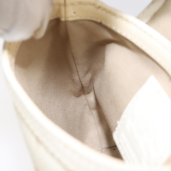 BURBERRY Shoulder Bag PVC Canvas Beige Silver Auth 124738