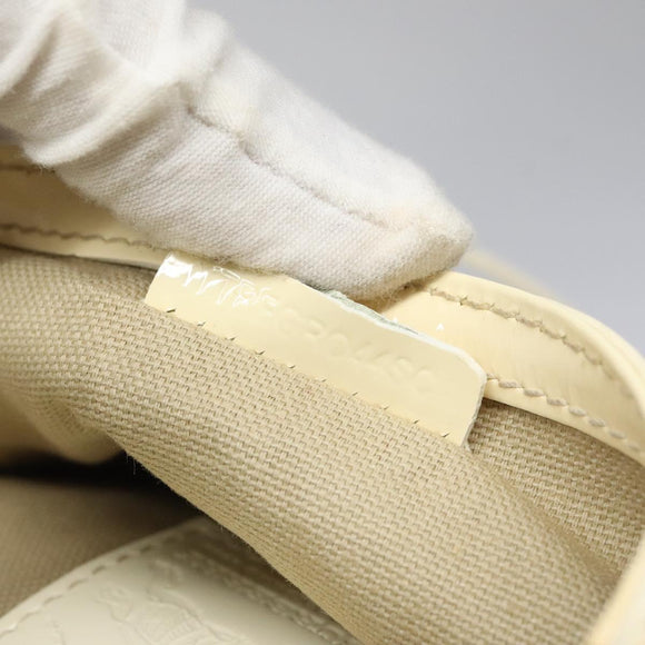 BURBERRY Shoulder Bag PVC Canvas Beige Silver Auth 124738