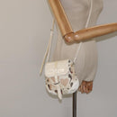 BURBERRY Shoulder Bag PVC Canvas Beige Silver Auth 124738-21