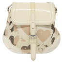 BURBERRY Shoulder Bag PVC Canvas Beige Silver Auth 124738-13