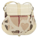 BURBERRY Shoulder Bag PVC Canvas Beige Silver Auth 124738-2