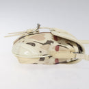 BURBERRY Shoulder Bag PVC Canvas Beige Silver Auth 124738-3