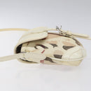 BURBERRY Shoulder Bag PVC Canvas Beige Silver Auth 124738-4