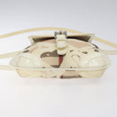 BURBERRY Shoulder Bag PVC Canvas Beige Silver Auth 124738-5