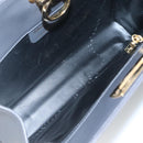 Salvatore Ferragamo Gancini Chain Shoulder Bag Leather Gray Gold Auth 124745-10