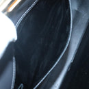 Salvatore Ferragamo Gancini Chain Shoulder Bag Leather Gray Gold Auth 124745-11