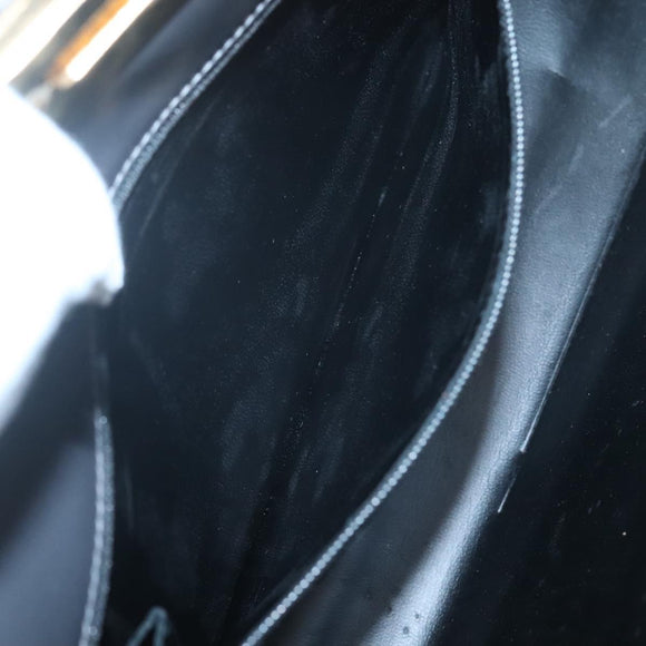 Salvatore Ferragamo Gancini Chain Shoulder Bag Leather Gray Gold Auth 124745