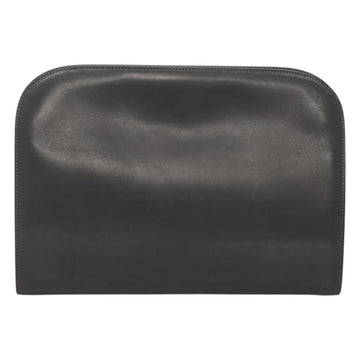 Salvatore Ferragamo Gancini Chain Shoulder Bag Leather Gray Gold Auth 124745 - 0