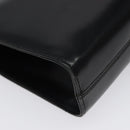 Salvatore Ferragamo Gancini Chain Shoulder Bag Leather Black Gold Auth 124746-11