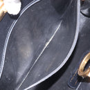 Salvatore Ferragamo Gancini Chain Shoulder Bag Leather Black Gold Auth 124746-11