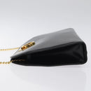 Salvatore Ferragamo Gancini Chain Shoulder Bag Leather Black Gold Auth 124746-4