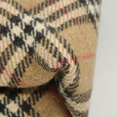 BURBERRY Nova Check Hand Bag Wool Beige Gold Auth 124760-9