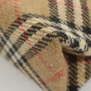 BURBERRY Nova Check Hand Bag Wool Beige Gold Auth 124760-14