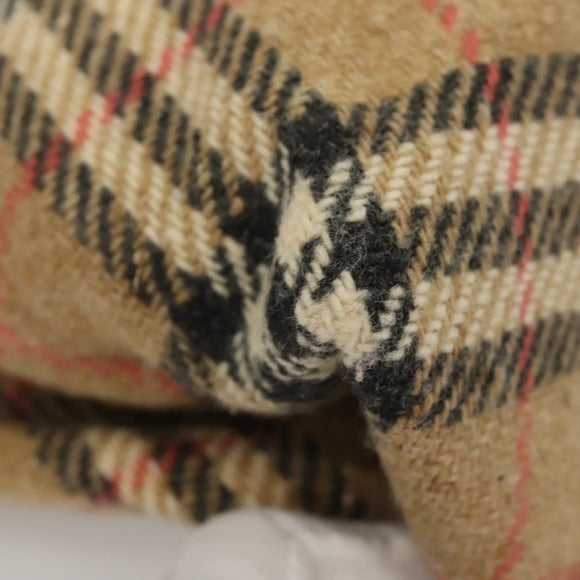 BURBERRY Nova Check Hand Bag Wool Beige Gold Auth 124760