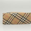 BURBERRY Nova Check Hand Bag Wool Beige Gold Auth 124760-5