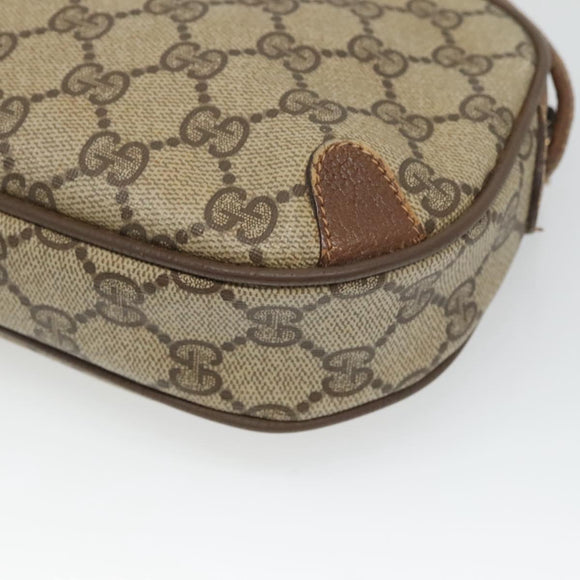 GUCCI GG Supreme Web Sherry Line Bag PVC Beige Gold 89 02 066 Auth 124761