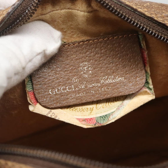 GUCCI GG Supreme Web Sherry Line Bag PVC Beige Gold 89 02 066 Auth 124761