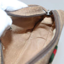 GUCCI GG Supreme Web Sherry Line Bag PVC Beige Gold 89 02 066 Auth 124761-18