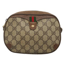 GUCCI GG Supreme Web Sherry Line Bag PVC Beige Gold 89 02 066 Auth 124761-13