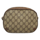 GUCCI GG Supreme Web Sherry Line Bag PVC Beige Gold 89 02 066 Auth 124761-2