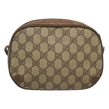 GUCCI GG Supreme Web Sherry Line Bag PVC Beige Gold 89 02 066 Auth 124761 - 0