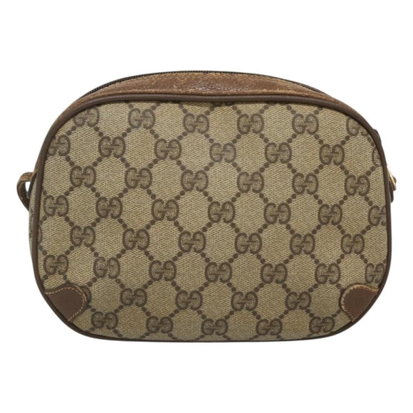 GUCCI GG Supreme Web Sherry Line Bag PVC Beige Gold 89 02 066 Auth 124761