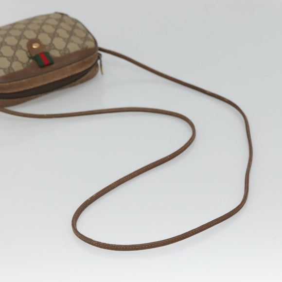 GUCCI GG Supreme Web Sherry Line Bag PVC Beige Gold 89 02 066 Auth 124761