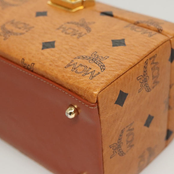 MCM Logogram Vicetos Hand Bag PVC Leather 2way Brown Gold Auth 124762