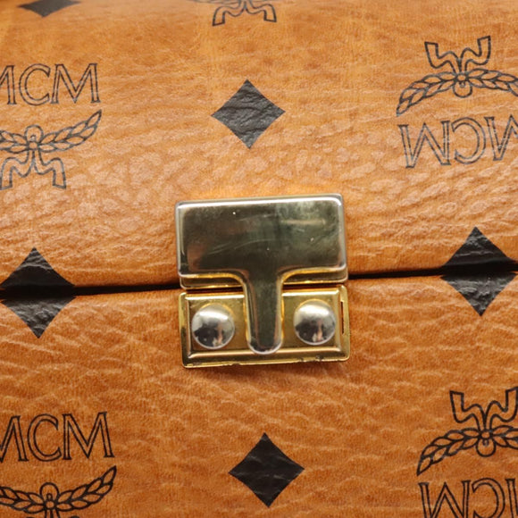 MCM Logogram Vicetos Hand Bag PVC Leather 2way Brown Gold Auth 124762