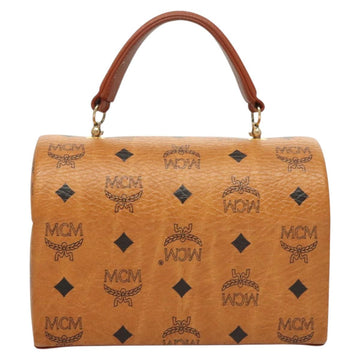 MCM Logogram Vicetos Hand Bag PVC Leather 2way Brown Gold Auth 124762 - 0