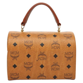 MCM Logogram Vicetos Hand Bag PVC Leather 2way Brown Gold Auth 124762A - 0
