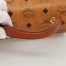 MCM Logogram Vicetos Handtasche PVC Leder 2-Wege Braun Gold Auth 124762A-7