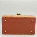 MCM Logogram Vicetos Handtasche PVC Leder 2-Wege Braun Gold Auth 124762A-5