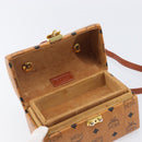 MCM Logogram Vicetos Handtasche PVC Leder 2-Wege Braun Gold Auth 124762A-18